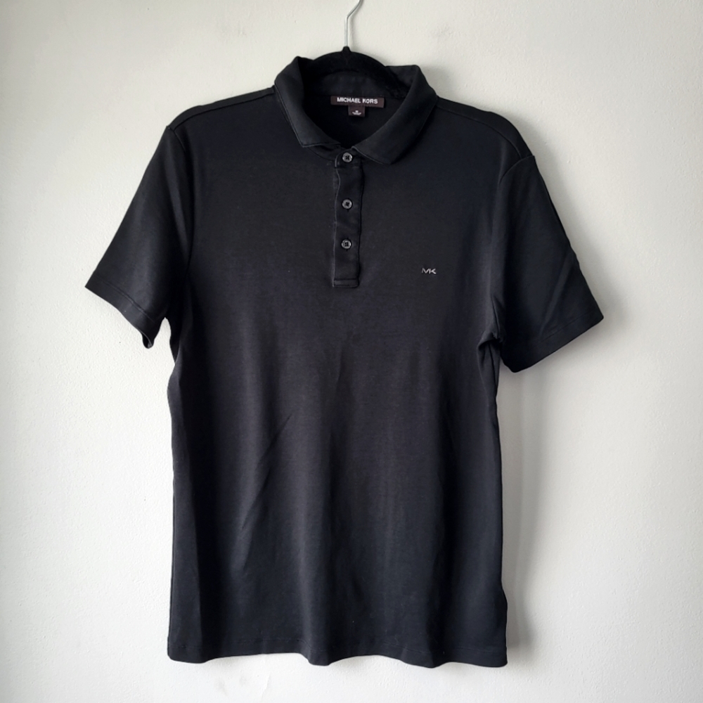 Michael Kors black short sleeve polo shirt Size M